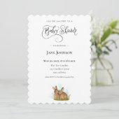 Bunny Baby Shower Einladung (Stehend Vorderseite)