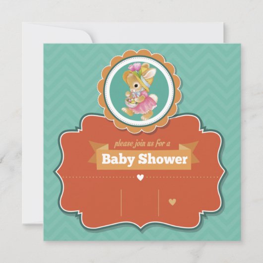 Bunny Baby Shower Einladung (Vorderseite)