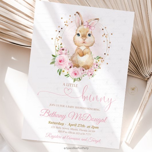 Bunny baby shower  einladung