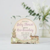 Bunny Baby Shower Einladung (Stehend Vorderseite)