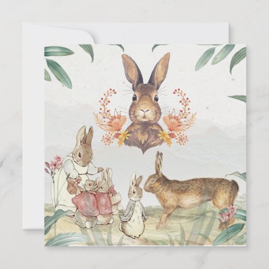 Bunny Baby Shower Einladung (Rückseite)