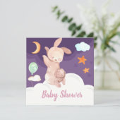 Bunny Baby Shower Einladung (Stehend Vorderseite)