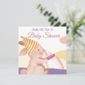 Bunny Baby Shower Einladung (Stehend Vorderseite)