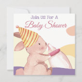 Bunny Baby Shower Einladung (Vorderseite)