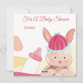 Bunny Baby Shower Einladung (Rückseite)