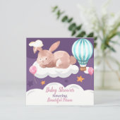 Bunny Baby Shower Einladung (Stehend Vorderseite)