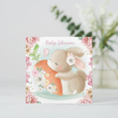 Bunny Baby Shower Einladung (Stehend Vorderseite)