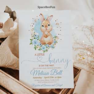 Bunny Baby Shower Einladung Boy Spring boho