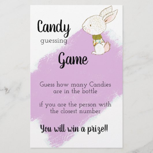 Bunny Baby Shower Game - Candy Flyer (Vorne)