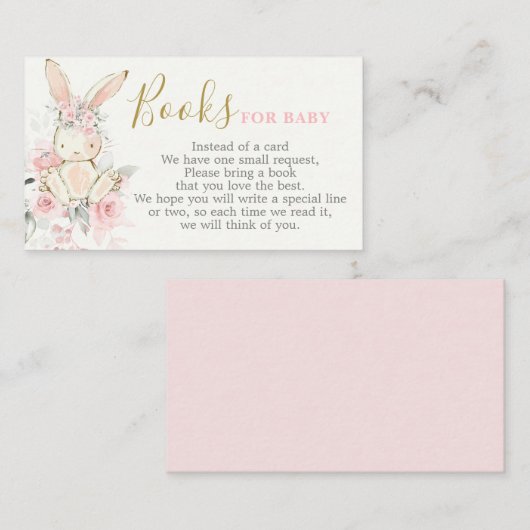 Bunny Baby Shower Girl Bringen Sie eine Reservekar Begleitkarte (Vorne/Hinten)