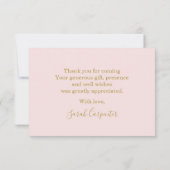 Bunny Baby Shower Girl danke Note Card Mitteilungskarte (Rückseite)