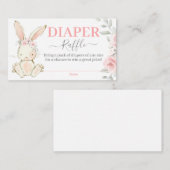 Bunny Baby Shower Girl Diaper Raffekarte Begleitkarte (Vorne/Hinten)
