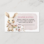 Bunny Baby Shower Girl Diaper Raffle Begleitkarte (Vorderseite)