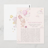 Bunny Baby Shower Girl Game Postkarte (Vorne/Hinten)