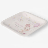 Bunny Baby Shower Girl Pappteller (Gewinkelt)