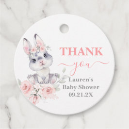 Bunny Baby Shower Girl pink Gefallen Tags Geschenkanhänger
