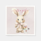 Bunny Baby Shower Girl Serviette (Vorderseite)