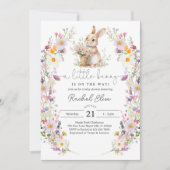 Bunny Baby Shower Invite, Wildflower Spring Design Einladung (Vorderseite)