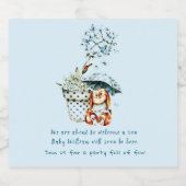 Bunny Baby Shower Sparkling Weinetikett Schaumweinetikett (Einzelnes Label)