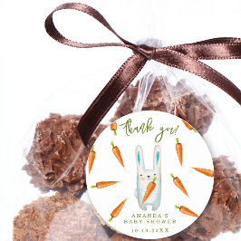 Bunny Baby Shower - vielen Dank Runder Aufkleber