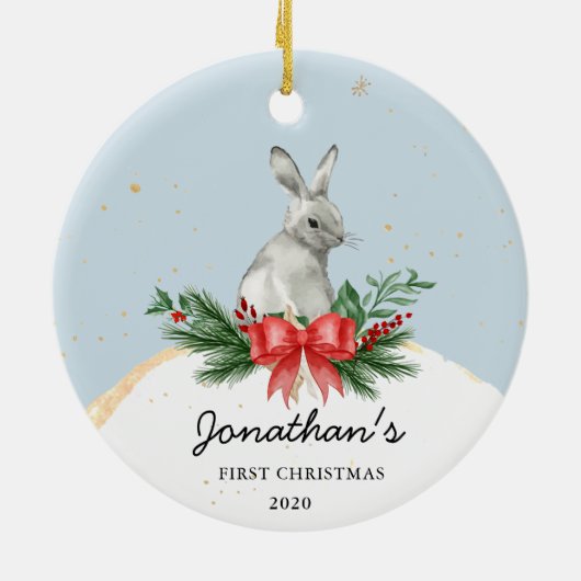 Bunny Baby's First Christmas Ornament (Hinten)