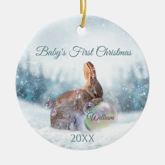 Bunny Baby's First Christmas Ornament (Vorne)