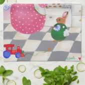 Bunny Baking Cookies Kitchen Towel Geschirrtuch (Gefaltet)