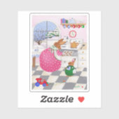 Bunny Baking Cookies Sticker (Blatt)