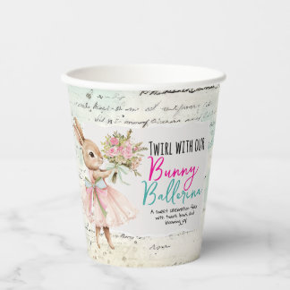 Bunny Ballerina Birthday Cups Pappbecher