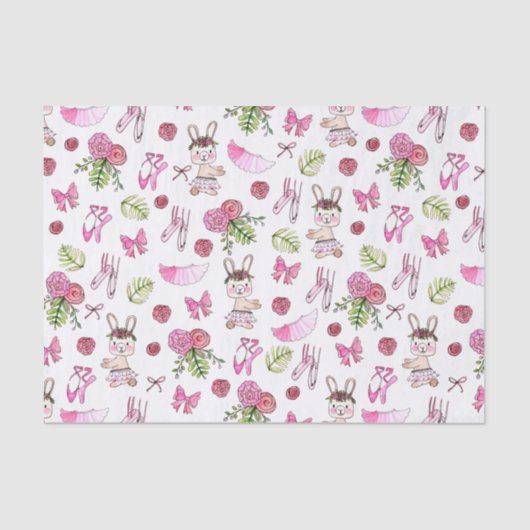 Bunny Ballerina in Watercolor Seidenpapier (Vorderseite)