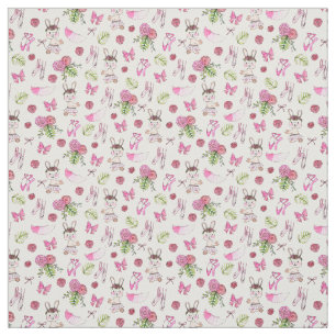 Bunny Ballerina in Watercolor Stoff