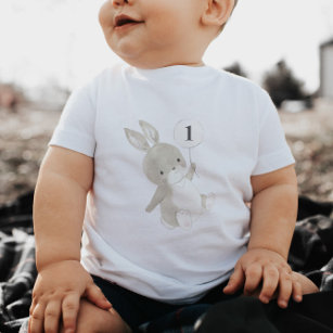 Bunny Balloon 1. Geburtstag Baby T-shirt