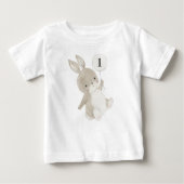 Bunny Balloon 1. Geburtstag Baby T-shirt (Vorderseite)
