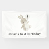 Bunny Balloon 1. Geburtstag Banner (Horizontal)