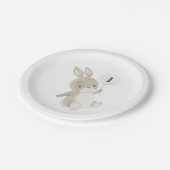 Bunny Balloon 1. Geburtstag Pappteller (Schrägansicht)