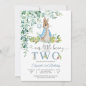 Bunny Balloon 2nd Birthday Invitation Einladung (Vorderseite)