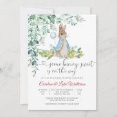 Bunny Balloon Baby Shower Invitation Einladung (Vorderseite)