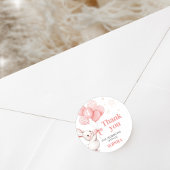 Bunny Balloon Geburtstagsparty Runder Aufkleber