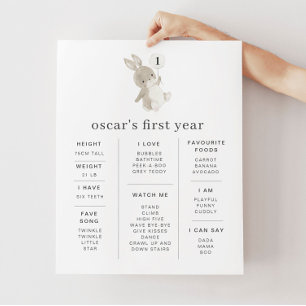 Bunny Balloon Milestone Poster