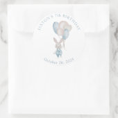 Bunny Balloons Birthday Classic Round Runder Aufkleber (Tasche)