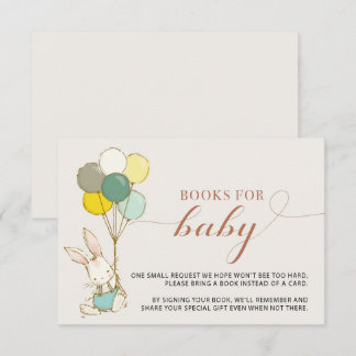 Bunny Balloons Bücher für Baby-Gehäuse Einladung