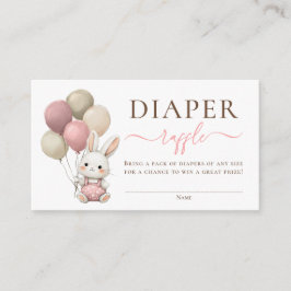 Bunny Balloons Pink Baby Girl Dusche Windel Windel Begleitkarte