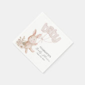 Bunny Balloons Watercolor Boho Neutral Baby Dusche Serviette (Ecke)