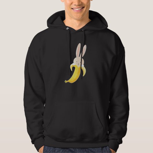 Bunny Banana Bunnana Cute Rabbit Peeled Banana Hoodie (Vorderseite)