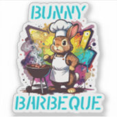 Bunny Barbeque Aufkleber (Vorderseite)