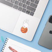 Bunny Basketball Spieler Basketball Aufkleber (Laptop mit iPhone)