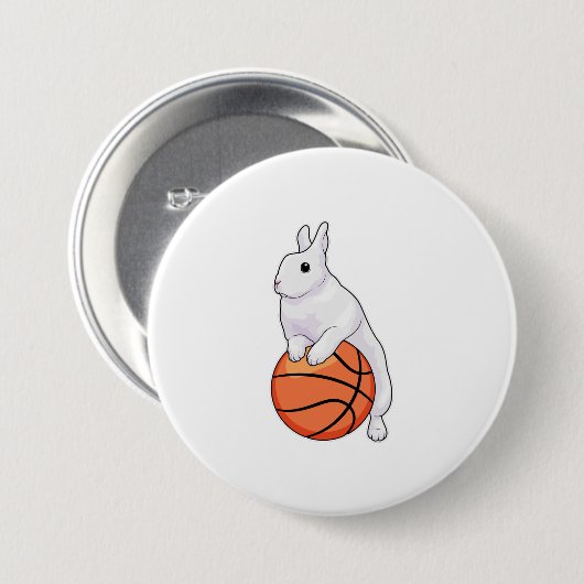 Bunny Basketball Spieler Basketball Button (Vorne & Hinten)