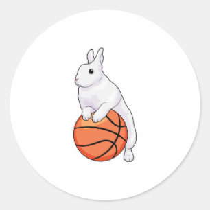 Bunny Basketball Spieler Basketball Runder Aufkleber