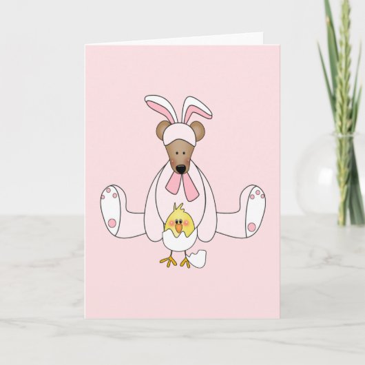Bunny Bear Chick Oster Feiertagskarte (Vorderseite)