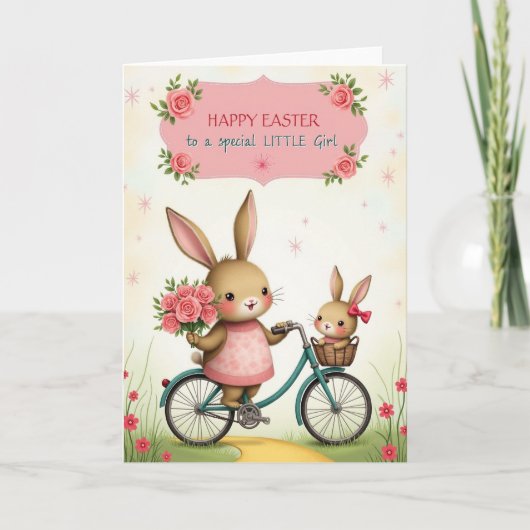 Bunny Bicycle Ride Greeting Card Karte (Vorderseite)